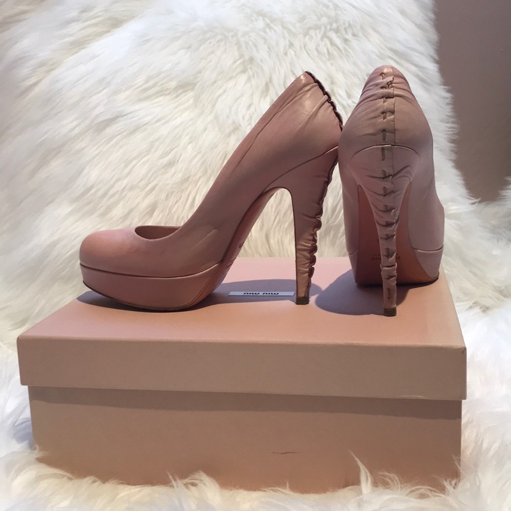 Miu Miu Blush Pink Platform Heels